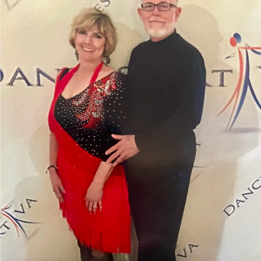 Red and Black Fringe Latin/Rhythm Dance Dress